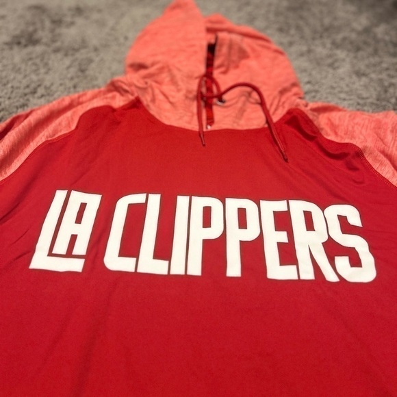 LA Clippers Fanatics Made To Move Space Dye Raglan Pullover Hoodie - Red - Picture 5 of 6